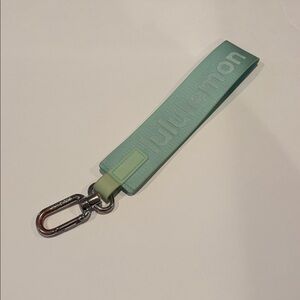 Lululemon mint green wristlet key strap with silver hardware